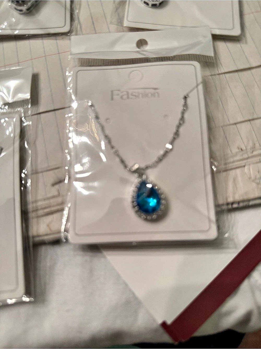 Two Aqua Blue Pendant Necklace NWT